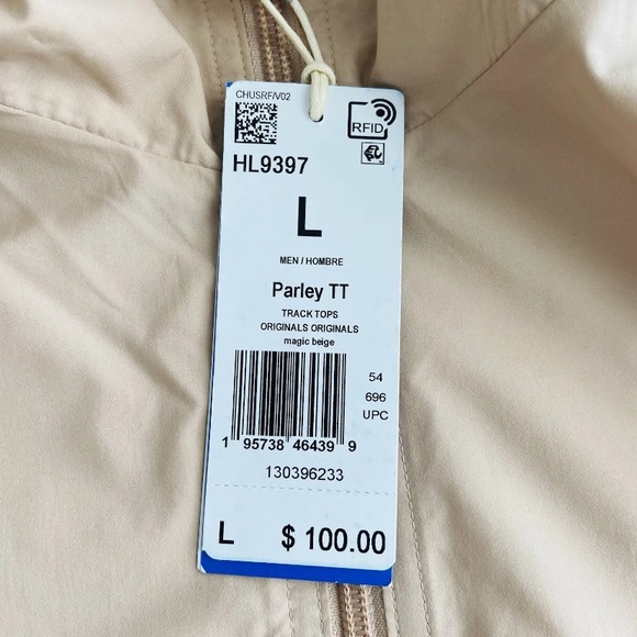 Adidas Parley 2PC Tracksuit Set Men’s Large Beige HL9397 Long Sleeves Full Zip - Picture 8 of 16